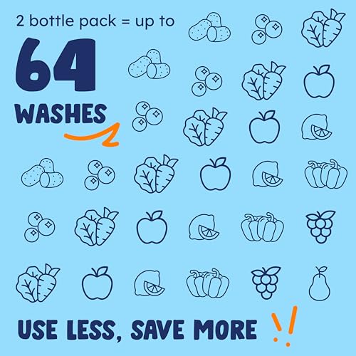 Originally Yellow USA Made Fruit And Vegetable Wash | Food-Grade Fruit and Veggie Wash With No Aftertaste | Powerful Cleaning &| Plant-Derived Produce Cleaner & fruit washer | 2 lb