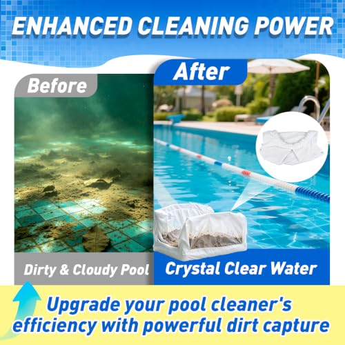 Pool Cleaner Filter Bag, 99954307-R1 Ultra-Fine Silt Mesh 70 Micron Bag, Compatible with Maytronics Dolphin Pool Cleaner Parts- for DX3 DX4 M3, Reusable Pool Vacuum Bag Replacement