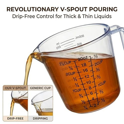 Measuring Cup Set, 3PCS Plastic Liquid Measuring Cups,Includes 150Ml, 300Ml and 600Ml, with Nozzle Handle- Baking, Cooking, Mixing & Liquid/Solid Measuring, Essential Kitchen Tools (Clear) - color: Clear