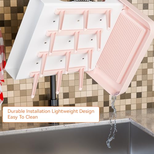 SuoXing Baby Bottle Drying Rack Space Saving,BPA Free Countertop Vertical Bottle Rack Dryer & Holder for Baby,Large Baby Bottle Station Organizer and Stand for Brushes,Pacifiers,Breast Pump,Dish,Pink - color: Pink