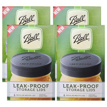Ball Mason Jar Leak-Proof Lids, Regular Mouth, 6 CT (Pack of 4) - color: Regular, size: 6 Count (Pack of 4)