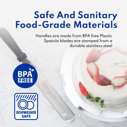 New Star Foodservice Angled Icing Spatula, 12 Inch Blade, 17 Inch Overall, Bakery-Grade Stainless Steel Offset Cake Decorating Spatula - size: 12-Inch Angled