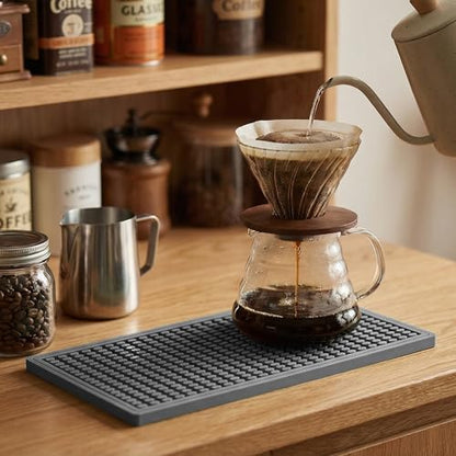 ZJWZLG Bar Mat 5.9"x11.8"(2Pcs) Non-Slip Rubber Bar Mat, Spill Proof & Flat Design,Easy to Clean Textured Surface forHome Bar,Coffee Station, Bartending - Protects Countertops & Glassware(Gray). - color: Grey-2pcs, size: 6" x 12"