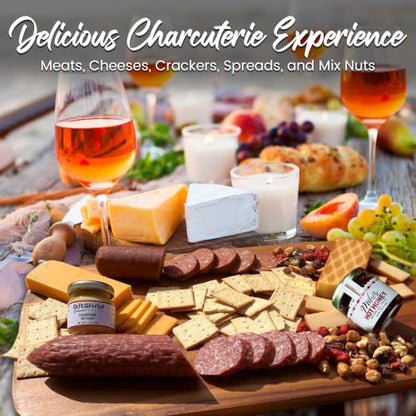 Charcuterie Meat and Cheese Gift Basket, Charcuterie Board Food Items, Food Gifts for Men, Meat Sampler For Men, Tailgating, Business, Congratulations, Care Packages, Thanksgiving and Christmas Gift (8-item Bundle) - size: Regular Ultimate without Chocola