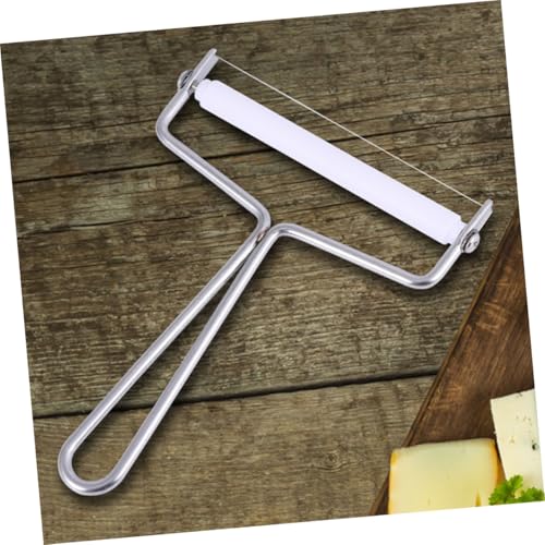 2Pcs Stainless Steel Cheese Slicer Set Wire Handle Efficient Cream Cutter and Butter Scraper for Kitchen and Bakery Use - color: Silver