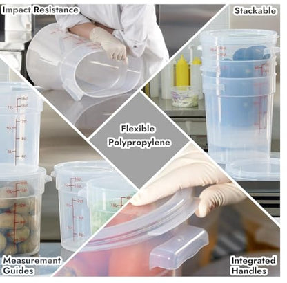Ultra-Durable, 4 Quart Food & Fermentation“Container + Airtight Lid Set”(2 Pack) BPA-Free Storage for Kimchi, Pickles, Bulgogi, Ribs,Made in USA