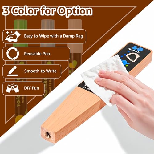 2PCS Wood Beer Tap Handle Keg Handle 3/8"-16 UNC thread Keg Tap Handle Beech Tap Handles for Kegerator Beer Faucet with 3PCS Pen - size: 2PCS-Beech Wood Handles