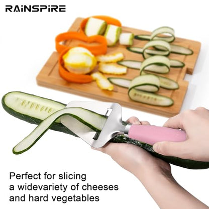 Rainspire Upgraded Non-Stick Cheese Slicers for Block Cheese Multi-Functional Cheese Cutter for Mozzarella, Cheddar, Gruyere Charcuterie Accessories Dishwasher Safe Kitchen Tools, Pink - color: Pink