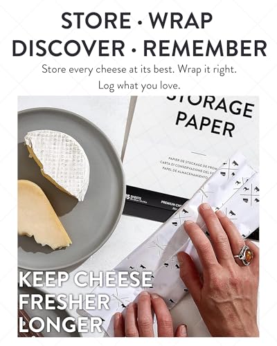 Formaticum Cheese Storage Kit | Cheese Storage Bags, Cheese Storage Paper, Cheese Log Pocket Journal, Porous Brown Paper Bags - size: 15-Pack-Bags & 15-Pack-Sheets + Cheese Log