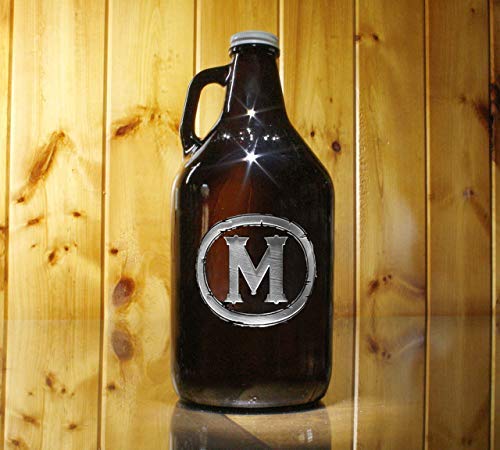 Personalized, Engraved Beer Growler With Single Letter