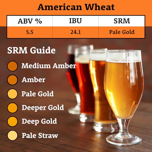 My Brew Supply American Wheat Brewing Kit | American Wheat & Pilsner Malt | Caramel Grain | Kent Goldings & Columbus Pellet Hops | Belgian/German Wheat Ale Yeast | 5 Gallon Advanced All Grain Home Brewing