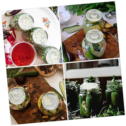 4pcs Fermentation Kit Mason Jar Lids Airtight Lids Glass Weights for Pickle Jars