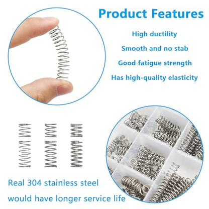 BDS-HOME 240pcs Compression Springs Assortment Kit, 15 Different Sizes Stainless Steel Springs for Shop and Home Repairs in Individual Boxes - size: 240pcs-15 Sizes, style: Compression Spring