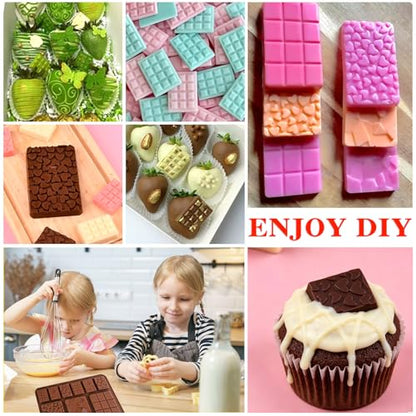 2 Pieces Silicone Break Apart Chocolate Moulds,Silicone Square Mold,Non-Stick Candy Chocolate Bar Mold,Reusable Candy Protein Silicone Chocolate Mold （A） - color: 2P