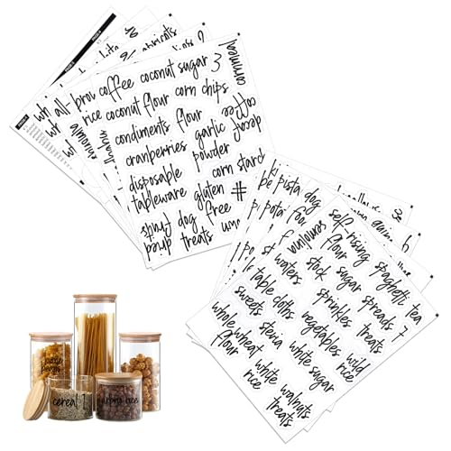 168PCS Clear Waterproof Labels for Food Containers - Pantry Labels for Containers Jars Container Boxes - Preprinted and Blank Food Organization Stickers