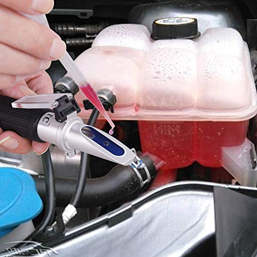 Antifreeze Refractometer - 3-in-1 Coolant Tester for Checking Freezing Point, Concentration of Ethylene Glycol or Propylene Based Automobile Antifreeze Coolant and Battery Acid Condition