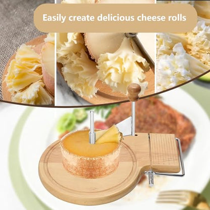 Adjustable Stainless Steel Cheese Slicer - Flower Maker & Curler for Cheese Wheels, Butter & Chocolate - Essential Kitchen Tool for Cheese Lovers