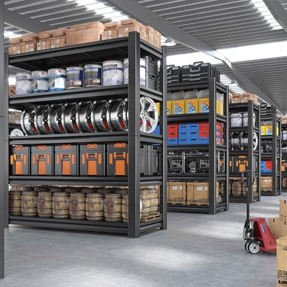 REIBII 72" H Storage Shelves, 2500LBS Heavy Duty Garage Shelving Unit, 5 Tier Adjustable Metal Shelf for Garage Basement Kitchen Pantry Warehouse Office Commercial 35" W x 15" D x 72" H - size: 35"W x 15"D x 72"H