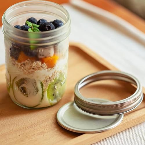 Miuyhji Wide Mouth Mason Jars 16 oz with Lids [6 Pack], Canning Jars with Metal Airtight Lids and Bands, 16 oz Glass Jars for Fermenting, Pickling, Freezing, Preserving, Meal Prep, Jar Décor - size: 16 oz-6Pcs (Clear)
