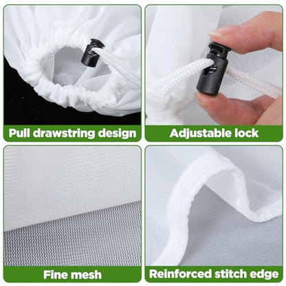 10 Pack Brew Bags, Extra Large26" x 22" Fine Mesh Strainer Bagfor Homebrewing, Reusable Drawstring Straining Brewer Cheese Cloth Bag, Fine Mesh Bag for Hops Grains Fruit Cider