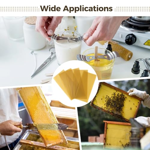 30 Beeswax Sheets For Candle Making, Natural Wax Foundations 16.3 X 7.7 In, Sweet Scent, Easy Roll, For Beekeeping & Diy