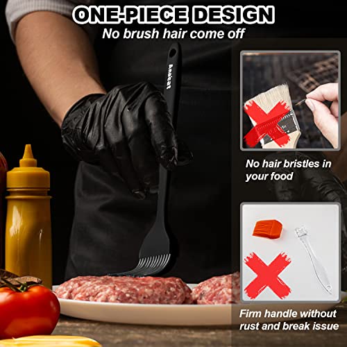 Anaeat 2 Pack Silicone Basting Pastry Brushes - Heat Resistant Brush with Soft Bristles, Hygienic One-Pieces Design, Marinade Brush Great in Baking for Spreading Oil Butter Sauce BBQ Grill - color: 2 Pcs (10" Black + 8.2" Red)
