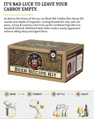 Craft a Brew - Beer Recipe Kit - Black IPA - Home Brewing Ingredient Refill - Beer Making Supplies - India Pale Ale - 5 Gallons - color: Black IPA