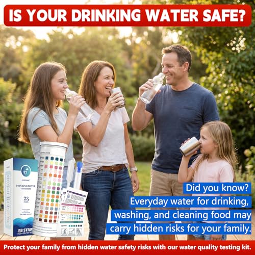 All-New 23 in 1 Drinking Water Testing Kit 158 Strips,Well Water Testing Kit & Water Test Strip for House Water for Hardness，Chlorine,Copper,Iron,Lead,pH and More