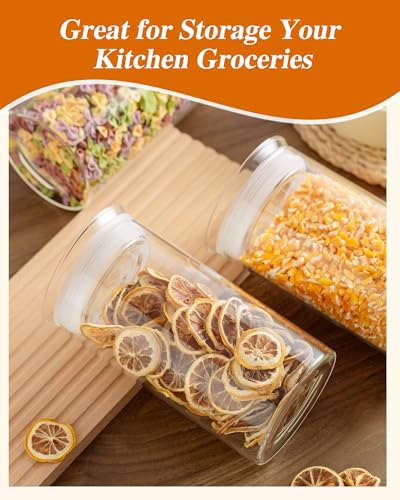 ZENS Modern Glass Food Storage Jars Set of 2, 50oz Clear Glass Canisters with Airtight Lids, Large Container for Kitchen Pantry Pasta, Sugar, Flour, Coffee, Pasta, Tea - size: 9-50oz 2Pack