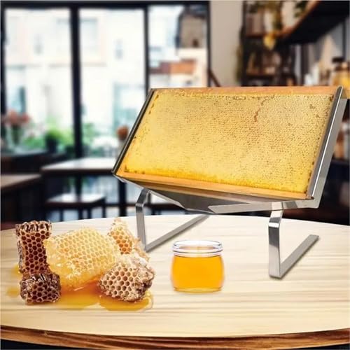 Stainless Steel Honeycomb Frame Stand Beekeeping Rack with Adjustable Leg for Honeys Cutting and Interactive Showcases