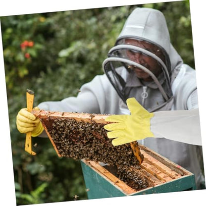 Happyyami Beekeeping Gloves Long Sleeves Ventilated Pu Safety Gear for Beekeepers Garden Work Gloves Beekeeping Apparel