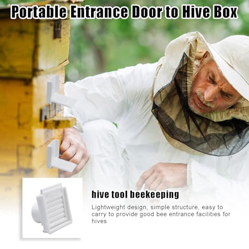 8 Pcs Beehive Entrance Reducer, White Bee Hive Entrance Gates, Portable Beehive Starter Kit, Plastic Bee Hive Entrance Reducer, Beekeeping Supplies - color: White