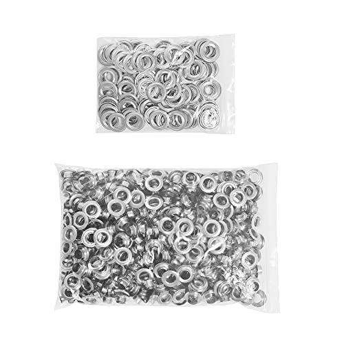 KING PIECES 500pcs Grommets 1/2 Inch (12mm) Washers and Grommets Kit for Grommet Tool, Banner & Posters Metal Grommets Eyelets for Fabric Clothes Leather Belt Punching - color: Silver, size: 500pcs 1/2 Inch