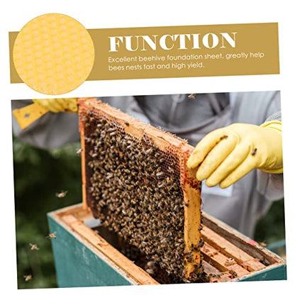 LIFKOME 30pcs Beekeeping Wax Foundation Sheets for Honey Frame Beehive Natural Beeswax Honeycomb Sheets for Easy Installation and Brood Production
