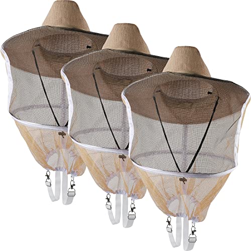 Beekeeping Supplies Beekeeping Veil Hat Beekeeping Suit 3 Pack Beekeeper Hat Professional Bee Face Cover Net Beekeeping Protection Supplies