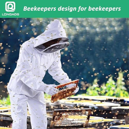 LONGADS Professional Bee Suit for Kid and Girl, Full Body Beekeeping Suit with Gloves & Protective Round Veil, Size Kid-M (Fits 3'4"-3'9") for Apiary & Backyard for Christmas - size: Kid-M for 3'4"-3'9"