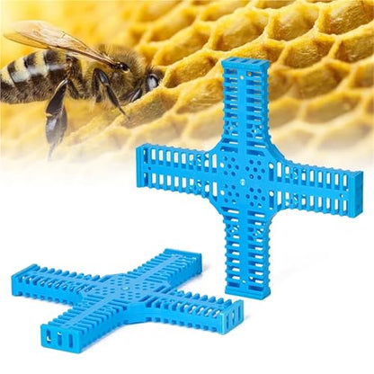 Queen Bee Cage 10Pcs Beekeeping Transport Cages Yellow Bees Queen Post Room Cage Plastic Cross King Prisoner Apiculture Tools for Beekeeping Supplies