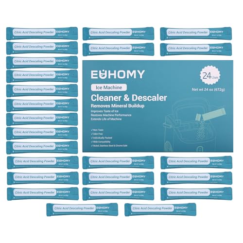 EUHOMY Ice Maker Cleaner & Descaler | 24 Use & Individually Packed | Ice Machine Cleaner with Organic Citric Acid Descaling Powder, Ideal for All Brands - size: 24 Ounce(pack of 1)