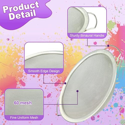 Fine Mesh Strainer - 60 Mesh 316 Stainless Steel Paint Filter Emulsion Honey Funnel Cover Fits 5 Gallon Bucket