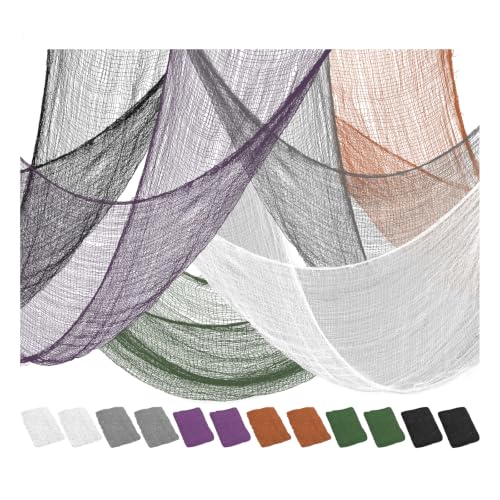 Legigo 12 Pack Halloween Creepy Cloths Cheesecloths, Spooky Black Mesh Fabric Cheese Cloths for Crafts, Scary Gauze Fabric for Party Supplies Home Wall Doorway Outdoor Yard Decor(6 Colors) - color: 6 Colors, size: 12 Pack