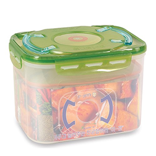 e-jen Premium Kimchi, Sauerkraut Container Probiotic Fermentation with Inner Vacuum Lid (Earthenware Green, 2.2 gal/ 8.5L) - color: Earthenware Green, size: 2.2 gal