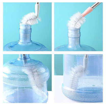 LUFOX 2 Pack 28" Long Bottle Brush, 3 & 5 Gallon Bottle Cleaner Brush, Bendable Replaceable Brush Head Bottle Cleaning Brush for Family