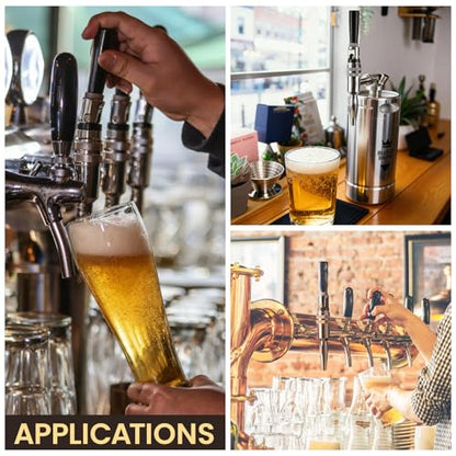 Stout Beer Coffee Faucet – 304 Stainless Steel Keg Beer Tap for Nitro Beer, Cold Brew Coffee, and Creamy Head Pour, 1-1/8" Thread, for Kegerator/Tower Systems