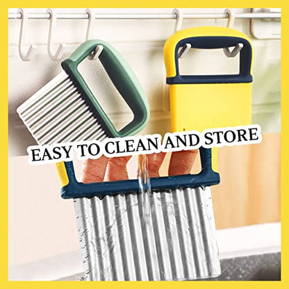 YGDZ Wavy Crinkle Cutter, Stainless Steel Wavy Knife Crinkle Cutting Tool Chopper Cutter for Veggies, Two Pack