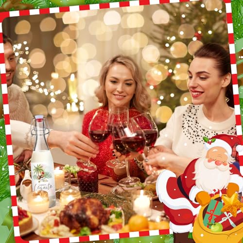 Sieral 6 Set Coquito Bottles 16 oz Christmas Swing Top Glass Bottles Flip Top Brewing Bottle for Vanilla Extract Homemade with Christmas DIY Label Stickers Home Brewing Coquito Beverages Liqueur - color: Christmas DIY