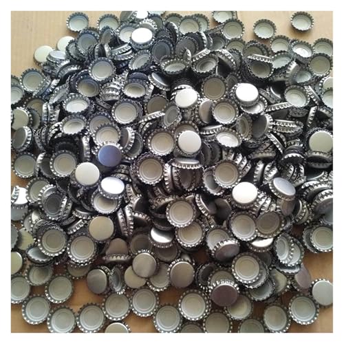 100Pcs/Lot Beer Bottle Crown Caps Oxygen Absorbing Seal Beer Bottle Caps for Home Brewing(Silver) - color: Silver