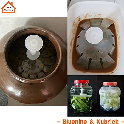 Balwoo - Press Plate - Principle of Fermentation Weight, Useful for Lots of Pickled Foods for Bucket Crock Batches Need Container Mouth Minimum Internal Diameter 14cm(5.5in) or More (Round White)