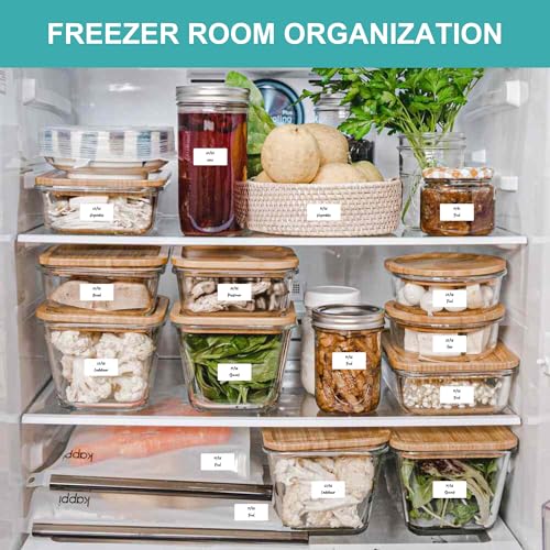 CATIFLIN 1200 Blank Removable Freezer Labels, Waterproof & Oil Resistant Stickers with Perforation Line, Ideal for Food Containers, Jars, and Pantry Organization (1" x 2") - size: 1" x 2"
