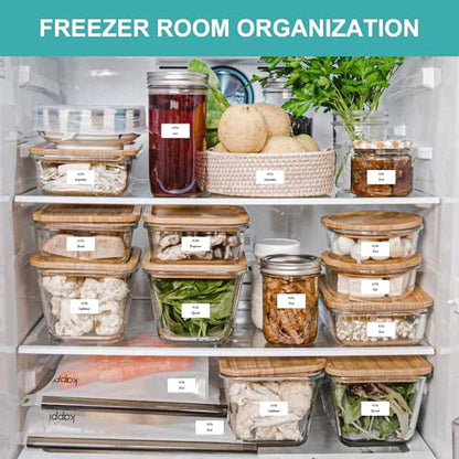 CATIFLIN 1200 Blank Removable Freezer Labels, Waterproof & Oil Resistant Stickers with Perforation Line, Ideal for Food Containers, Jars, and Pantry Organization (1" x 2") - size: 1" x 2"