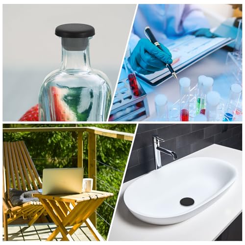 uxcell Silicone Hole Plug, Waterproof Round Rubber Stoppers Bottle Seal Plugs Tube Pipe End Caps for 48mm/1.89" Hole for Bathtub Bottle, Black - size: 48mm/1.89"